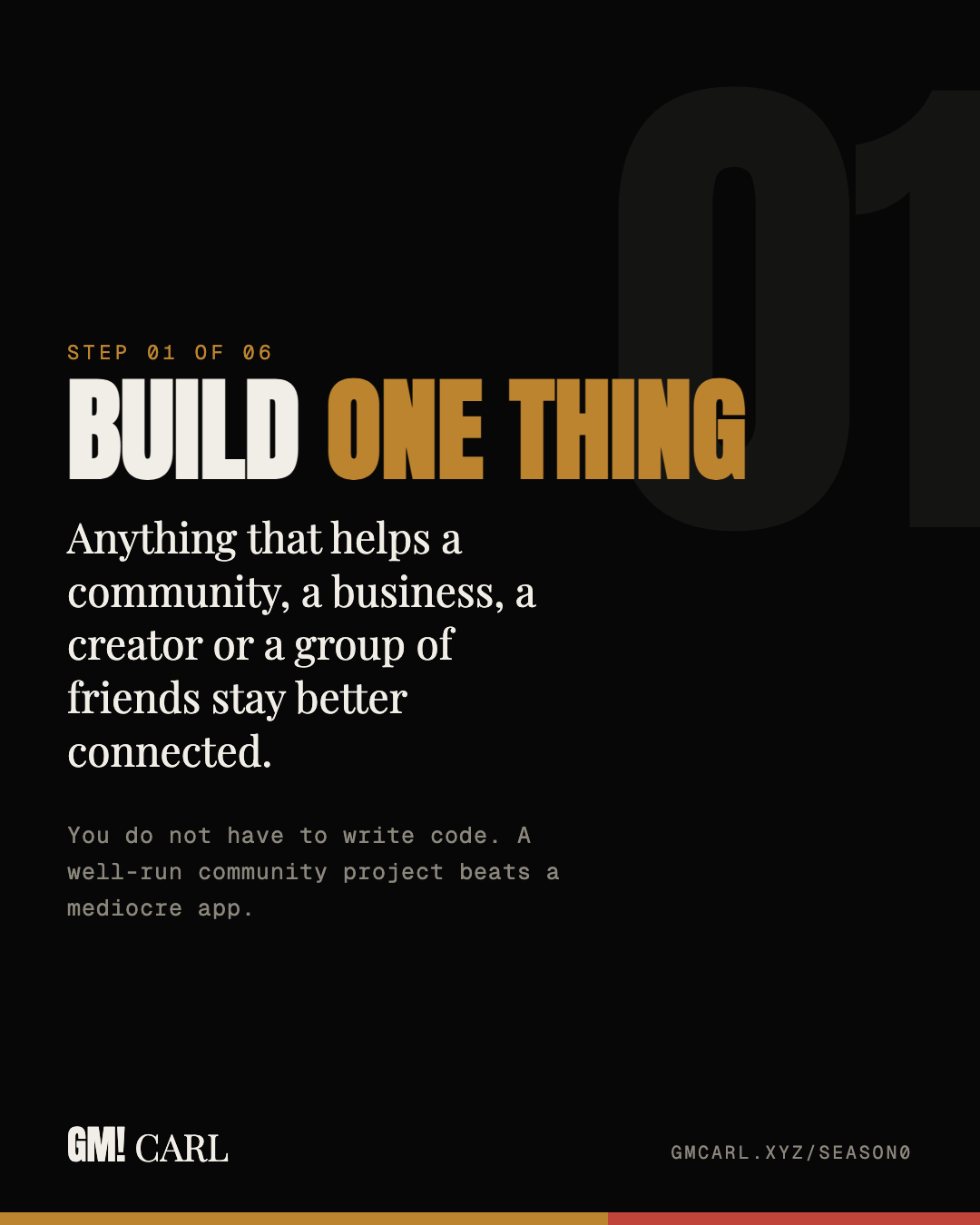 Build one thing