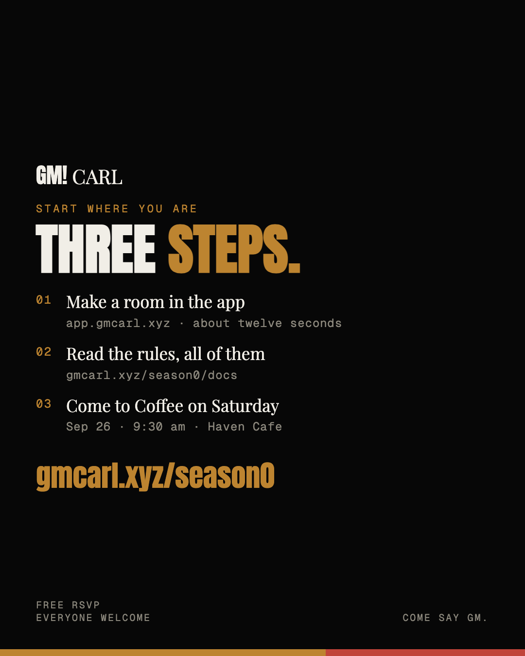 Three steps to start