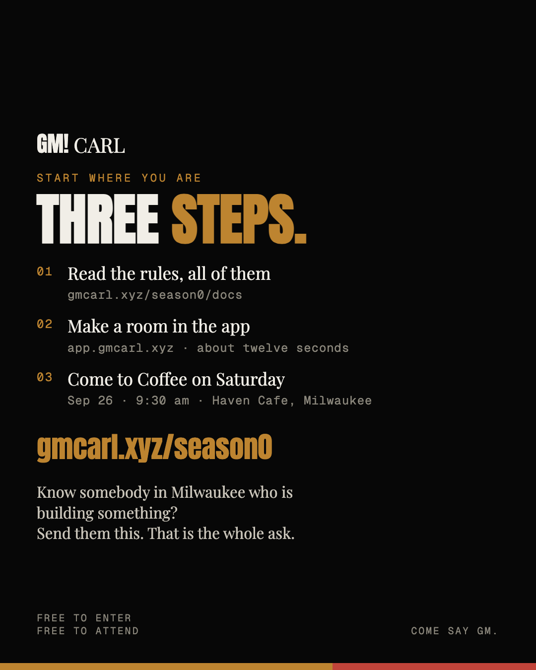Three steps to start